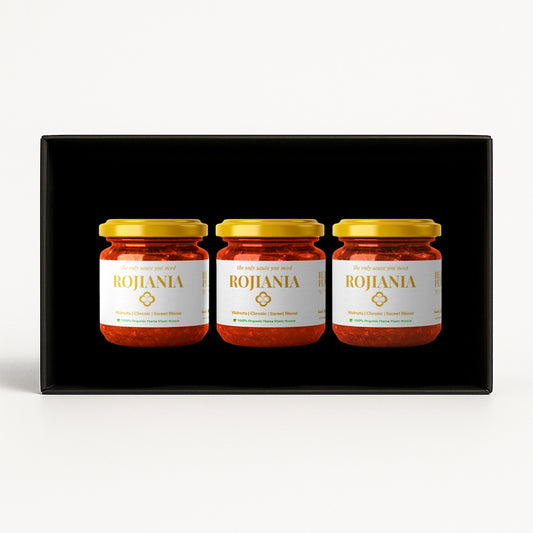 Premium | 100% Organic Rojiania Classic Bundle – 3 Jars of Red Pepper Sauce with Walnuts